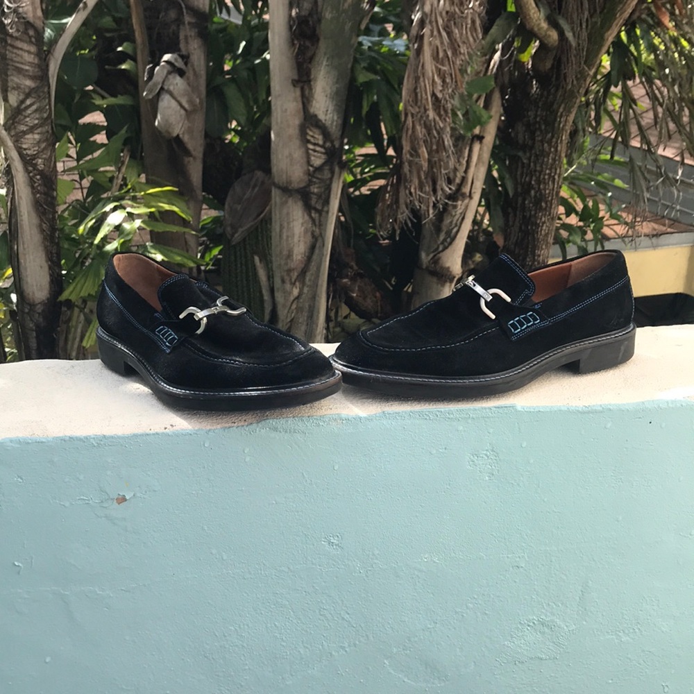 Donald J. Pliner suede loafers. Made in Italy.